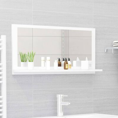 vidaXL Kúpeľňové zrkadlo, biele 80x10,5x37 cm, kompozitné drevo