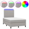 vidaXL Posteľ boxsping s matracom a LED bledosiv&aacute; 120x200 cm l&aacute;tka