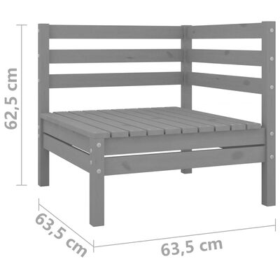vidaXL 3-dielna záhradná sedacia súprava sivá borovicový masív