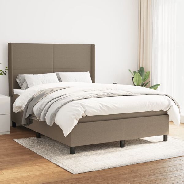 vidaXL Boxspring posteľ s matracom sivohned&yacute; 140x190 cm l&aacute;tka