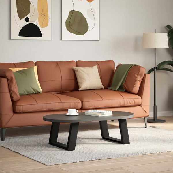 vidaXL Nohy konferenčn&eacute;ho stol&iacute;ka v tvare U, 2 ks, čierne, 40 x (30-31) cm, oceľov&eacute;