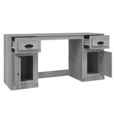 vidaXL Stôl so skrinkou sivý sonoma spracované drevo