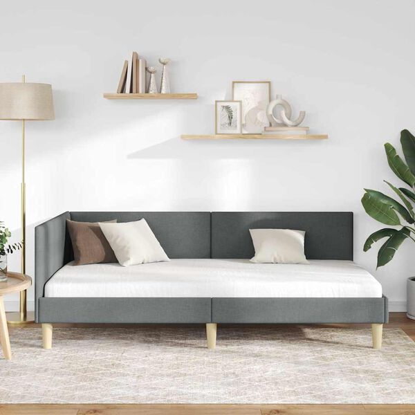 vidaXL Rohový rám postele Tmavo šedá 80 cm x 200 cm Zamat