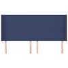 vidaXL Čelo postele so záhybmi modré 183x16x118/128 cm látka