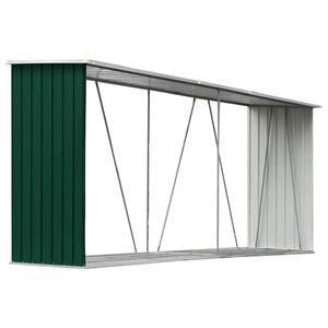 vidaXL Z&aacute;hradn&aacute; k&ocirc;lňa na drevo galvanizovan&aacute; oceľ 330x84x152 cm zelen&aacute;
