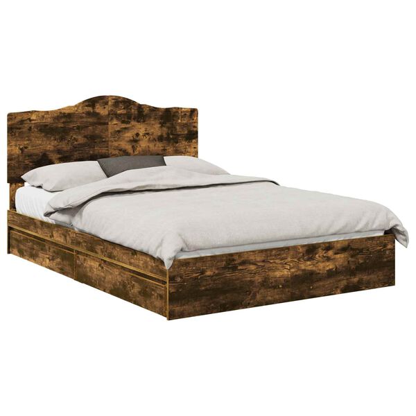 vidaXL &Uacute;ložn&aacute; posteľ Dymov&aacute; dub 160 x 200 cm Kompozitn&eacute; drevo