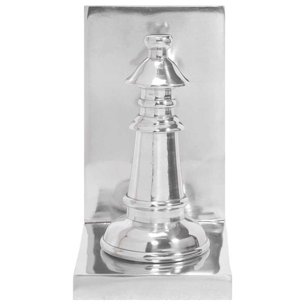 vidaXL Zar&aacute;žky na knihy 2 pcs Strieborn&aacute; 11 x 12 x 19,5 cm Hlin&iacute;k