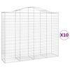 vidaXL Obl&uacute;kov&eacute; gabi&oacute;nov&eacute; ko&scaron;e 10 ks 200x50x160/180 pozinkovan&eacute; železo