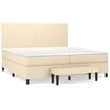 vidaXL Boxspring posteľ s matracom kr&eacute;mov&aacute; 200x200 cm l&aacute;tka