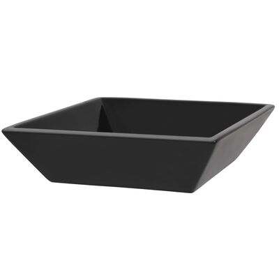 vidaXL Štvorcové keramické umývadlo čierne 41,5x41,5x12 cm