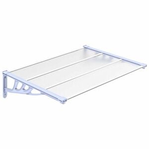vidaXL Vchodov&aacute; strie&scaron;ka, siv&aacute; a priehľadn&aacute; 122x90 cm polykarbon&aacute;t