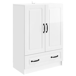 vidaXL Serv&iacute;rovacia skriňa Biela s vysok&yacute;m leskom 66 x 34,5 x 92 cm