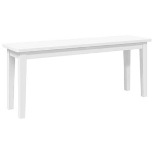 vidaXL Lavica 110 cm Biela mas&iacute;vna guma