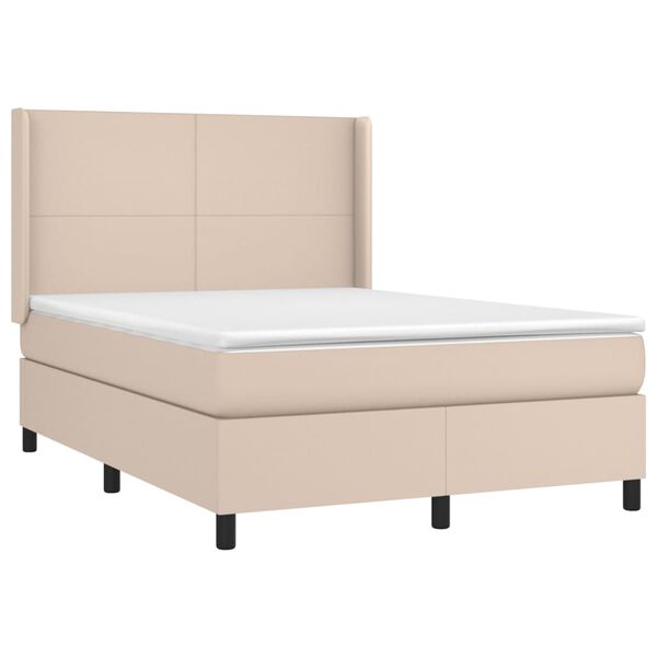 vidaXL Boxspring posteľ s matracom kapuč&iacute;nov&aacute; 140x200 cm umel&aacute; koža