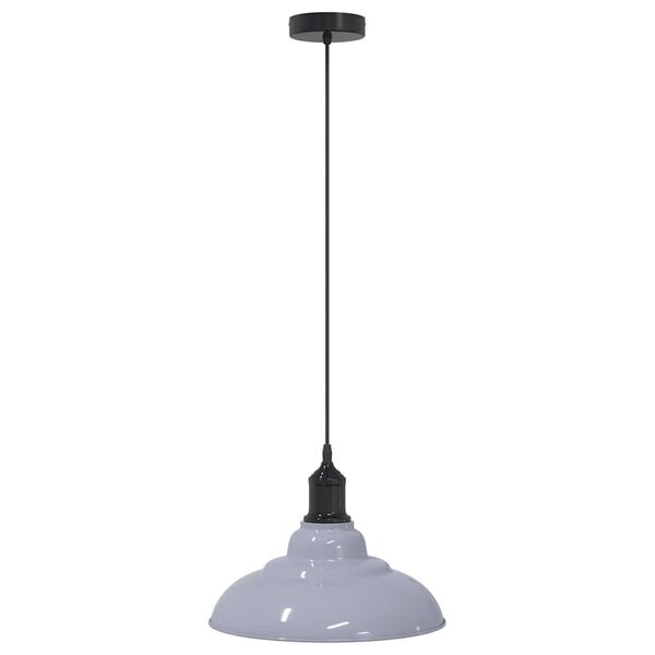 VidaXL Závesná lampa výškovo nastaviteľná E27 lesk šedá Ø 31 cm kov