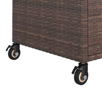 vidaXL Barový vozík so zásuvkou hnedý 100x45x97 cm polyratan