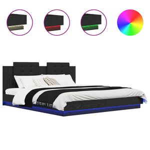 vidaXL R&aacute;m postele s čelom Čierny dub 200 x 200 cm Kompozitn&eacute; drevo