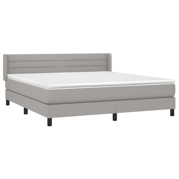 vidaXL Boxspring posteľ s matracom svetlosiv&aacute; 100x200 cm l&aacute;tka