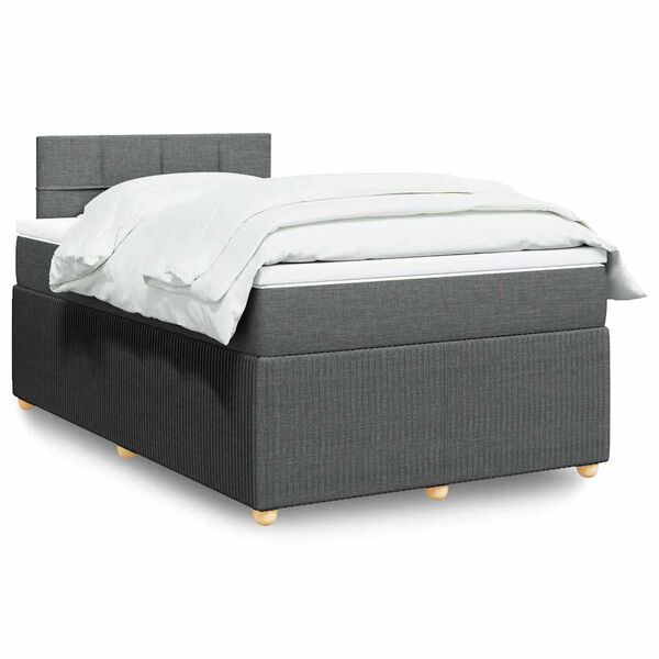 vidaXL Boxspring posteľ s matracom tmavosiv&yacute; 120x200 cm l&aacute;tka