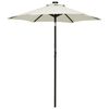 vidaXL Z&aacute;hradn&yacute; slnečn&iacute;k s LED, pieskov&yacute; 200x211 cm, hlin&iacute;k