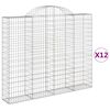 vidaXL Obl&uacute;kov&eacute; gabi&oacute;nov&eacute; ko&scaron;e 12 ks 200x30x160/180 pozinkovan&eacute; železo