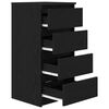 vidaXL Komoda dub čierny 37,5x35x76 cm kompozitné drevo