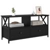 vidaXL TV skrinka Čierny dub 90 x 33 x 45 cm Inžinierske drevo a oceľ