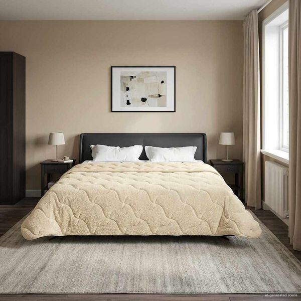 vidaXL Zimn&yacute; prehoz Kr&eacute;mov&aacute; 200 x 200 cm Mikrof&aacute;za a Teddy fleece