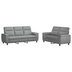 vidaXL Sada pohoviek 2 pcs Svetlosiv&aacute; L&aacute;tka