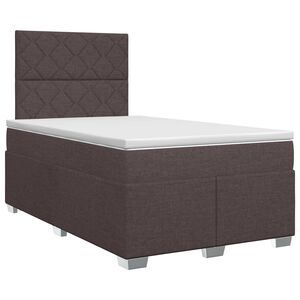 vidaXL Posteľ boxspring s matracom Tmavohned&aacute; 120 x 190 cm L&aacute;tka