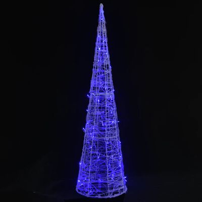 vidaXL Akrylové dekoratívne pyramídové LED svetlo kužeľ modré 90 cm