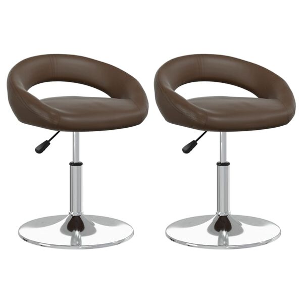 vidaXL Otočn&eacute; jed&aacute;lensk&eacute; stoličky 2 ks hned&eacute; umel&aacute; koža