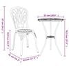 vidaXL Záhradný bistro set 3 pcs Biela Hliník