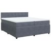 vidaXL Posteľn&yacute; r&aacute;m boxspring s matracom tmavosiv&yacute; 200x200 cm zamat