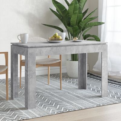 vidaXL Jedálenský stôl, betónovo sivý 120x60x76 cm, drevotrieska