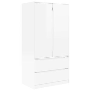 vidaXL &Scaron;atn&aacute; skriňa so z&aacute;suvkou Vysok&yacute; Leskl&yacute; Biely 79,5 x 49 x 156 cm