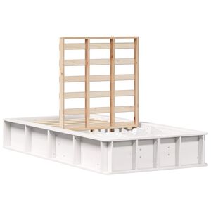 vidaXL R&aacute;m postele Biela 100 x 200 cm Mas&iacute;vne borovicov&eacute; drevo