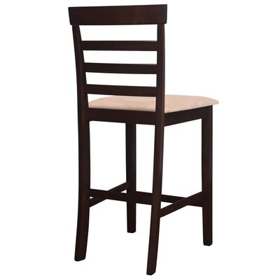 vidaXL Barové stoličky 2 ks, hnedé, látka