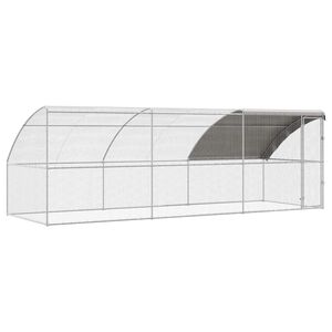 vidaXL Klietka pre kurčat&aacute; s 1 dvierkami 3 ks Strieborn&aacute; 600x200x200cm
