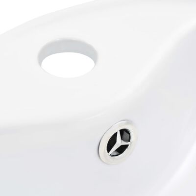 vidaXL Umývadlo s prepadom 36x13 cm keramické biele
