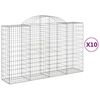 vidaXL Obl&uacute;kov&eacute; gabionov&eacute; ko&scaron;e 10 ks 200x50x120/140 cm pozink. železo