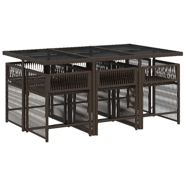 vidaXL 7-dielna z&aacute;hradn&aacute; jed&aacute;lensk&aacute; s&uacute;prava a vank&uacute;&scaron;e hned&aacute; polyratan