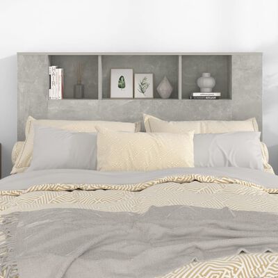 vidaXL Čelo postele so skrinkou betónovo sivé 140x18,5x104,5 cm