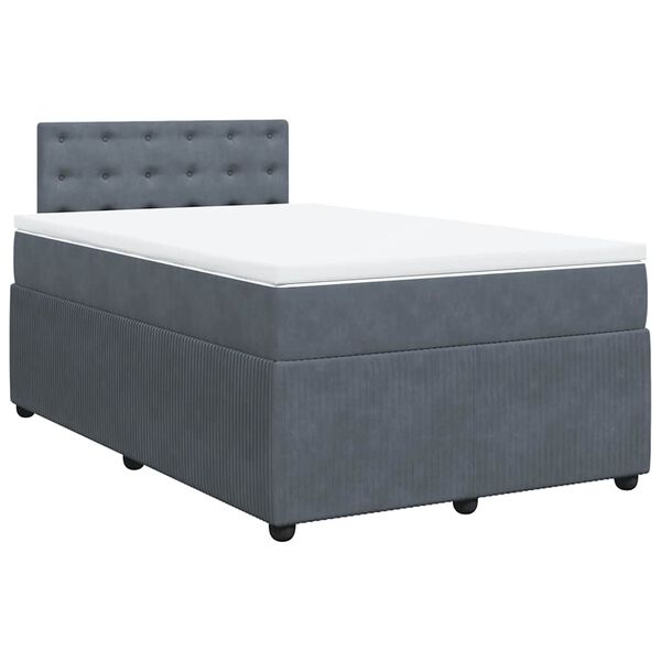 vidaXL Posteľn&yacute; r&aacute;m boxspring s matracom tmavosiv&yacute; 90x190 cm zamat