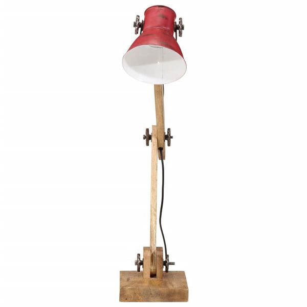 vidaXL Stolov&aacute; lampa 25 W &scaron;muhovan&aacute; červen&aacute; 23x18x96 cm E27