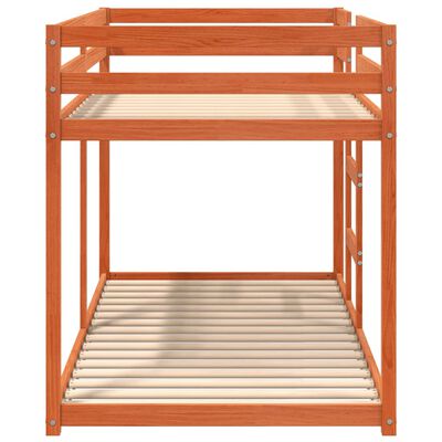 vidaXL Poschodová posteľ voskovo hnedá 90x190 cm borovicový masív