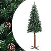 vidaXL &Uacute;zky vianočn&yacute; stromček, prav&eacute; drevo a biely sneh, zelen&yacute; 150 cm