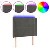 vidaXL Čelo postele s LED tmavosiv&eacute; 103x16x118/128 cm zamat