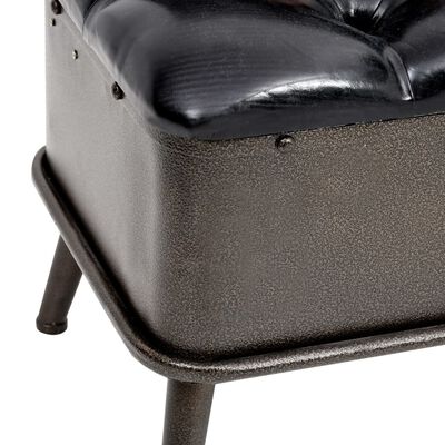 vidaXL Úložná lavica s operadlom 110 cm čierna umelá koža