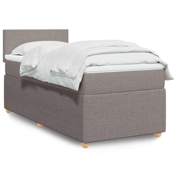 vidaXL Boxspring posteľ s matracom sivohned&yacute; 100x200 cm l&aacute;tka